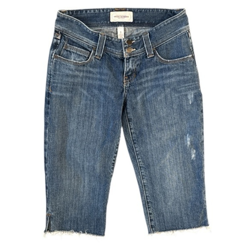 A&F Vintage Y2K Ultra Low Rise Capri Jeans Size 0